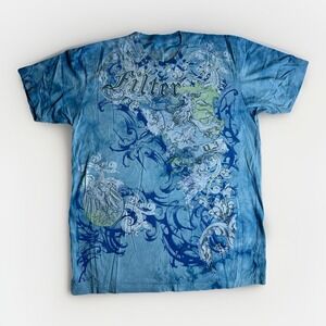 Vintage Y2K Filter Shirt Men Large Blue AOP Tribal Limited Edition Single Stitch